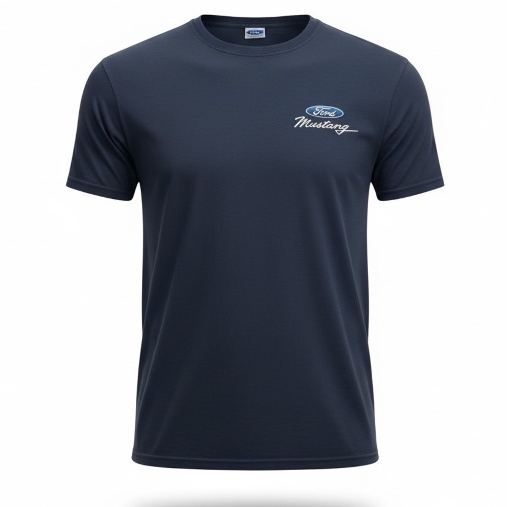 Newport Blue Ford Mustang T-Shirt Mens Large Navy Blue Good American Muscle Tee